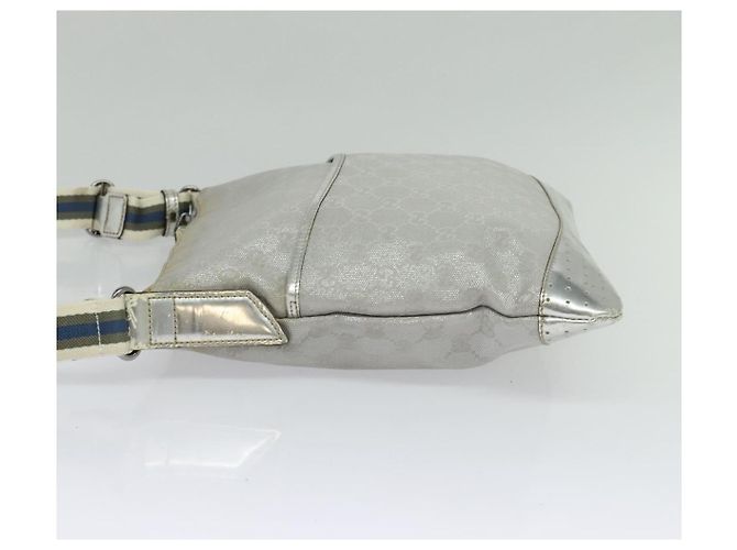 Borsa a Spalla GG Canvas Gucci Argento 145857 Auth 134088 - vista 3