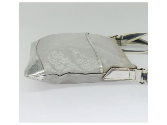 Borsa a Spalla GG Canvas Gucci Argento 145857 Auth 134088 - vista 4