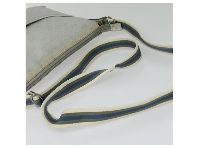Borsa a Spalla GG Canvas Gucci Argento 145857 Auth 134088 - vista 7
