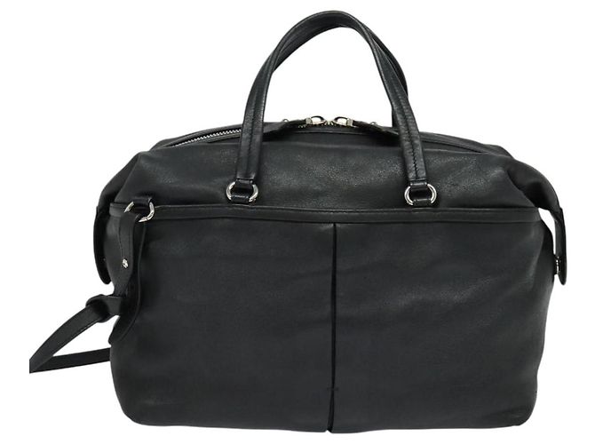 Borsa a mano Salvatore Ferragamo in pelle nera argento Auth sw1115 Nero - vista 2