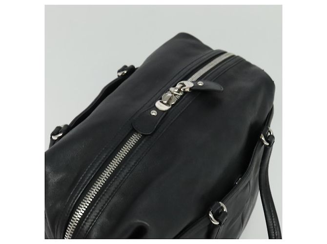 Borsa a mano Salvatore Ferragamo in pelle nera argento Auth sw1115 Nero - vista 6