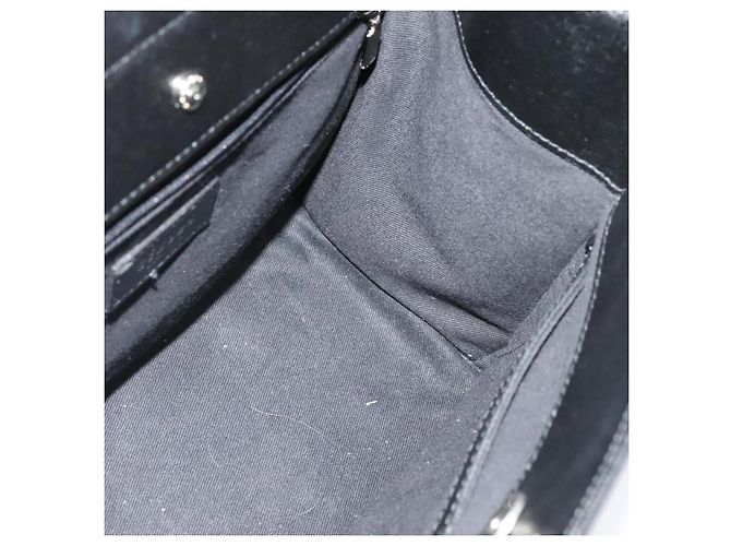 Borsa a mano in pelle nera e argento VERSACE Auth am8883 Nero - vista 20