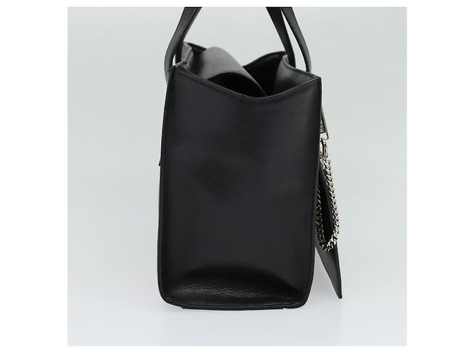 Borsa a mano in pelle nera e argento VERSACE Auth am8883 Nero - vista 3