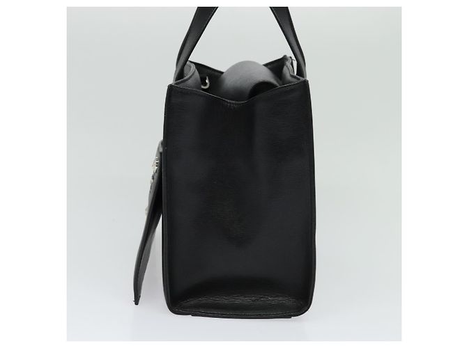 Borsa a mano in pelle nera e argento VERSACE Auth am8883 Nero - vista 4