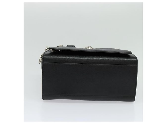 Borsa a mano in pelle nera e argento VERSACE Auth am8883 Nero - vista 5