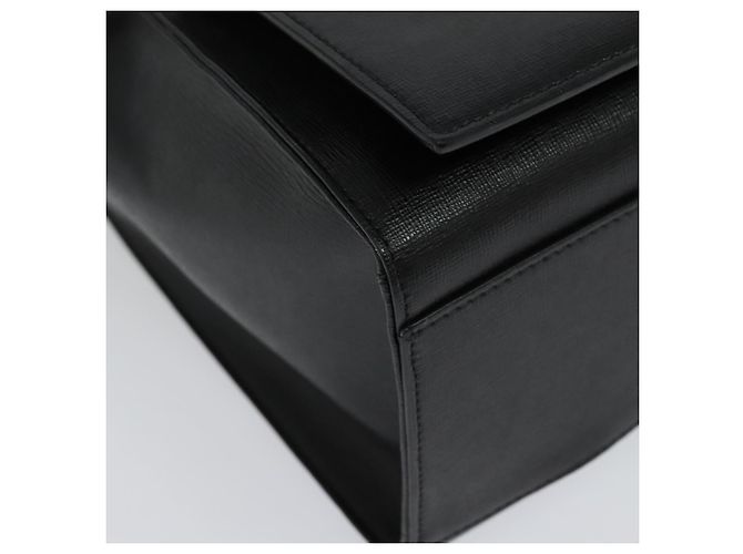 Borsa a mano in pelle nera e argento VERSACE Auth am8883 Nero - vista 9
