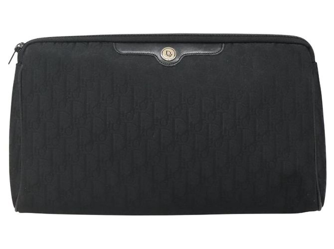 Borsa clutch in tela Trotter Christian Dior nera Auth ep10093 Nero - vista 13