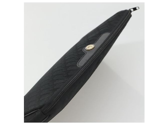 Borsa clutch in tela Trotter Christian Dior nera Auth ep10093 Nero - vista 5