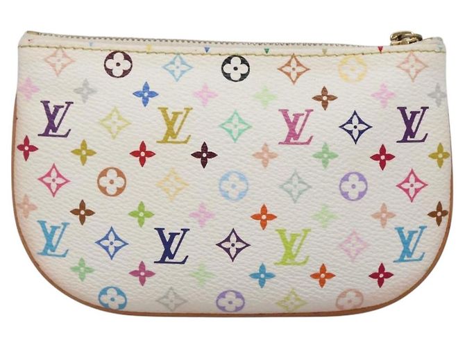 LOUIS VUITTON Pochette MM Monogram Multicolore Bianca M60028 LV Auth 136306 Bianco - vista 2