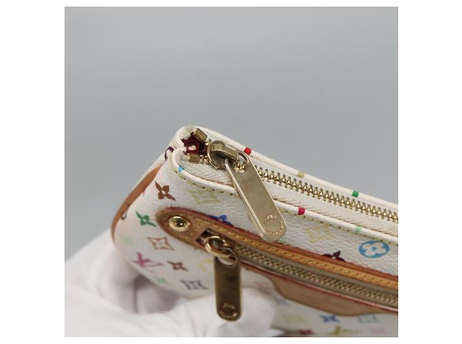 LOUIS VUITTON Pochette MM Monogram Multicolore Bianca M60028 LV Auth 136306 Bianco - vista 8