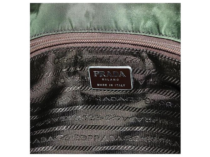 PRADA Tote Bag aus Nylon Khaki Silber authentisch bs27300 - Ansicht 10