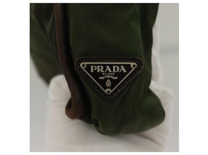 PRADA Tote Bag aus Nylon Khaki Silber authentisch bs27300 - Ansicht 17