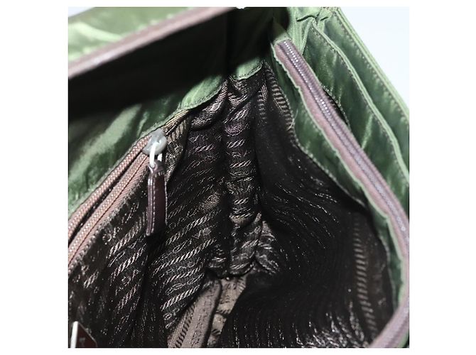 PRADA Tote Bag aus Nylon Khaki Silber authentisch bs27300 - Ansicht 19