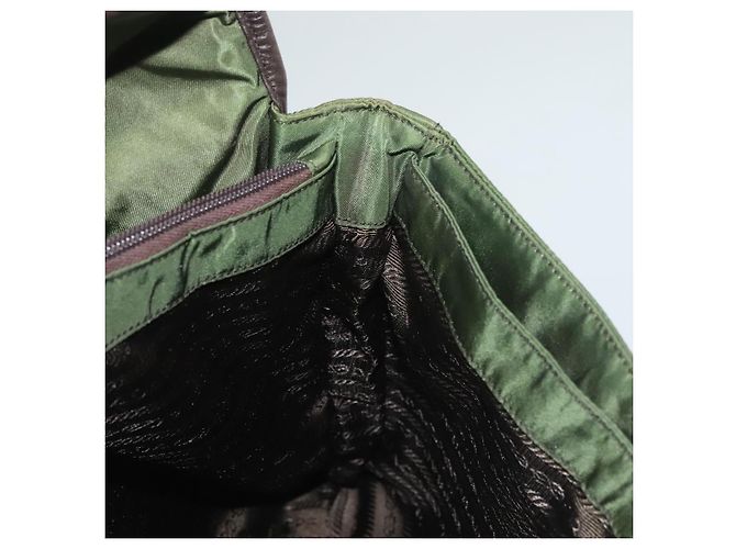 PRADA Tote Bag aus Nylon Khaki Silber authentisch bs27300 - Ansicht 21