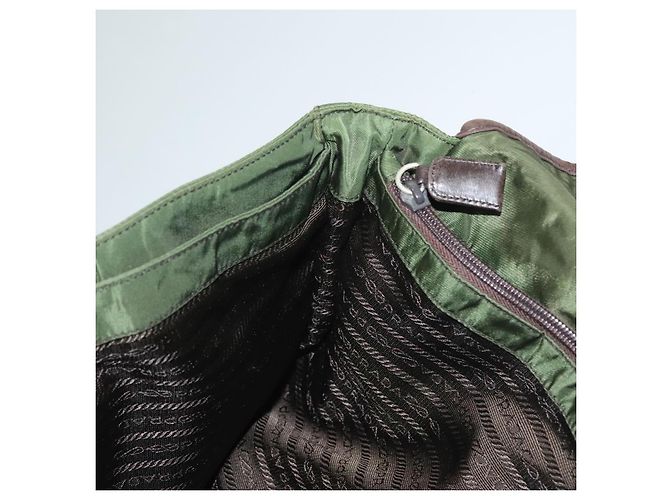 PRADA Tote Bag aus Nylon Khaki Silber authentisch bs27300 - Ansicht 22