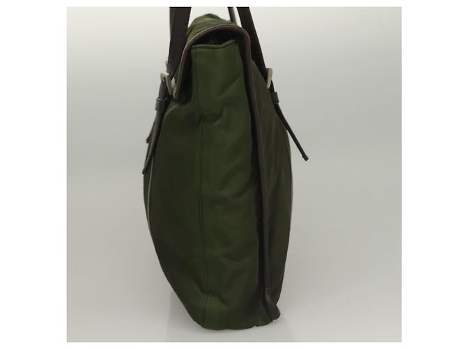 PRADA Tote Bag aus Nylon Khaki Silber authentisch bs27300 - Ansicht 3
