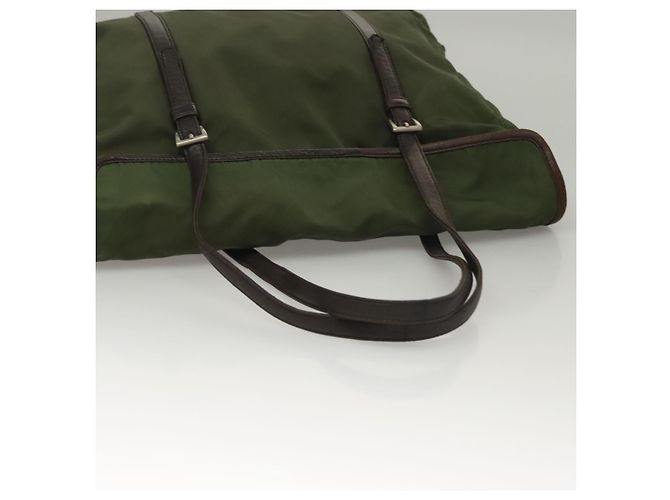 PRADA Tote Bag aus Nylon Khaki Silber authentisch bs27300 - Ansicht 6