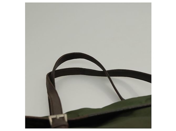 PRADA Tote Bag aus Nylon Khaki Silber authentisch bs27300 - Ansicht 8