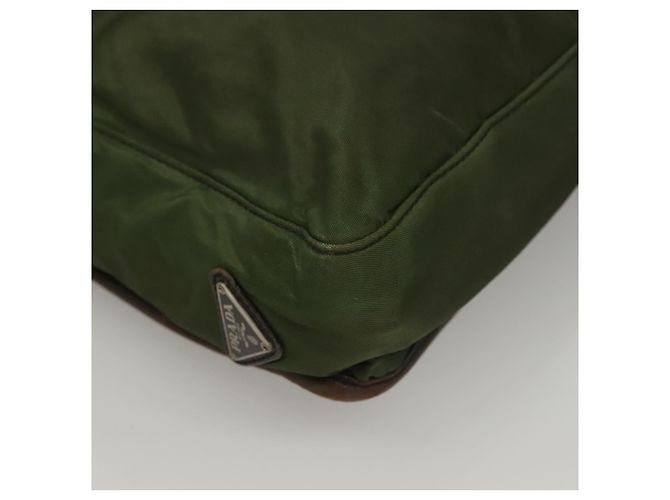 PRADA Tote Bag aus Nylon Khaki Silber authentisch bs27300 - Ansicht 9