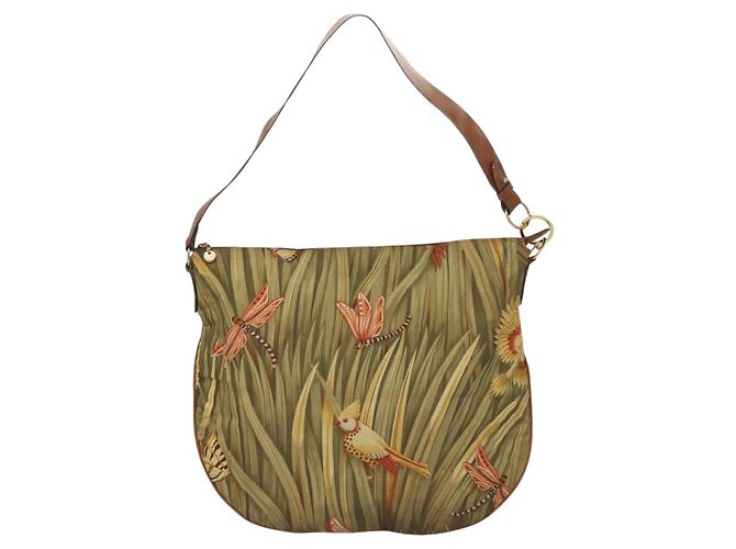 Borsa a Spalla Salvatore Ferragamo Nylon Verde Oro Auth sw1112 D'oro - vista 13