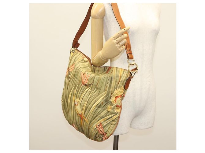 Borsa a Spalla Salvatore Ferragamo Nylon Verde Oro Auth sw1112 D'oro - vista 20