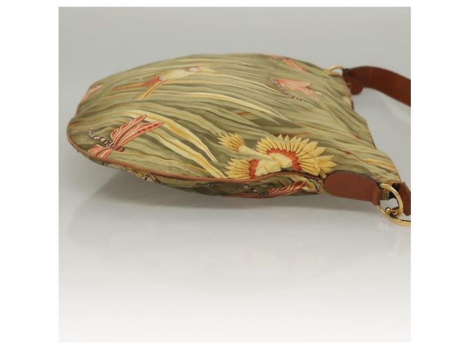 Borsa a Spalla Salvatore Ferragamo Nylon Verde Oro Auth sw1112 D'oro - vista 3