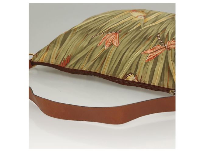 Borsa a Spalla Salvatore Ferragamo Nylon Verde Oro Auth sw1112 D'oro - vista 6