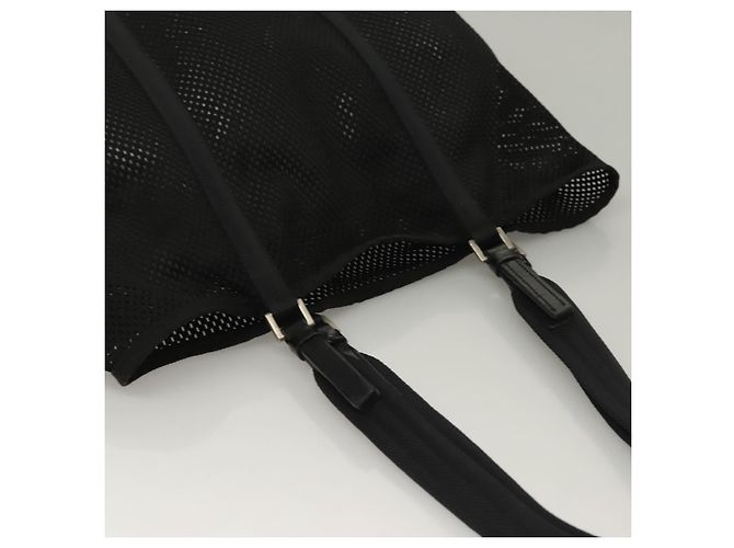 Prada Tote Bag aus schwarzem Nylon mit Silber authentisch bs28227 - Ansicht 6