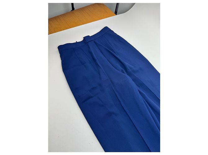 Vintage Dior Wool Pants Navy M Blue - view 11