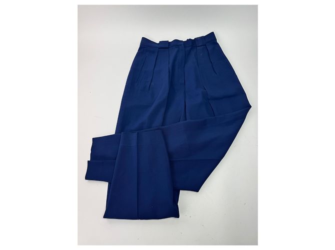 Vintage Dior Wool Pants Navy M Blue - view 13