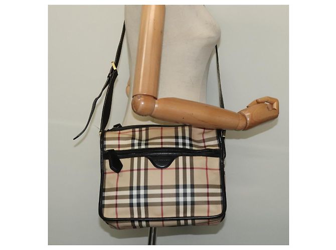 Borsa a spalla Nova Check in PVC beige Auth 133569 di BURBERRY - vista 21