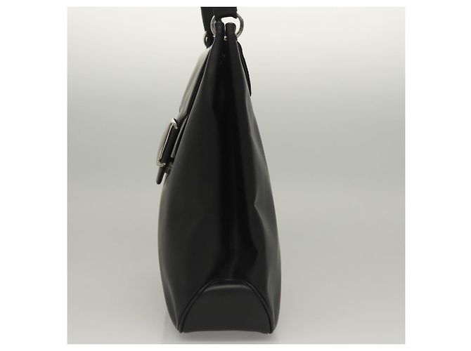 Borsa a Spalla Salvatore Ferragamo Vala Smalto Nero Oro Auth 135986 D'oro - vista 3