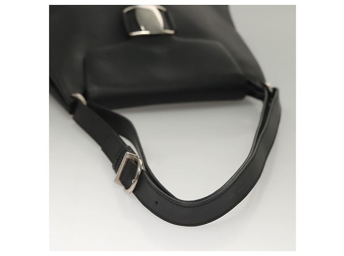 Borsa a Spalla Salvatore Ferragamo Vala Smalto Nero Oro Auth 135986 D'oro - vista 7