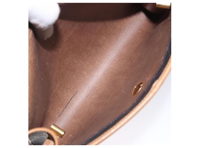 Christian Dior Honeycomb Canvas Shoulder Bag PVC Black Gold Auth 133279 Golden - view 12