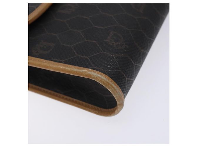Christian Dior Honeycomb Canvas Shoulder Bag PVC Black Gold Auth 133279 Golden - view 14