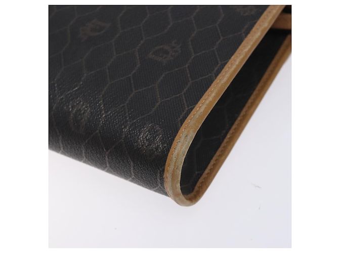 Christian Dior Honeycomb Canvas Shoulder Bag PVC Black Gold Auth 133279 Golden - view 15