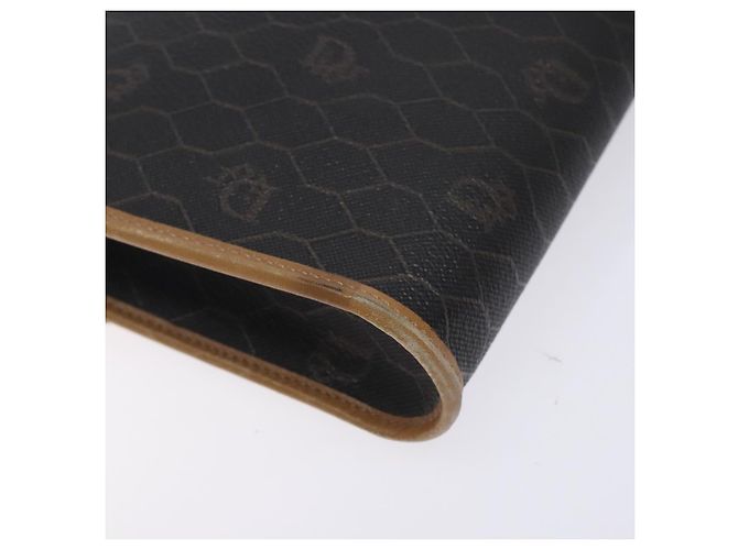 Christian Dior Honeycomb Canvas Shoulder Bag PVC Black Gold Auth 133279 Golden - view 16