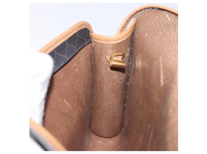 Christian Dior Honeycomb Canvas Shoulder Bag PVC Black Gold Auth 133279 Golden - view 19