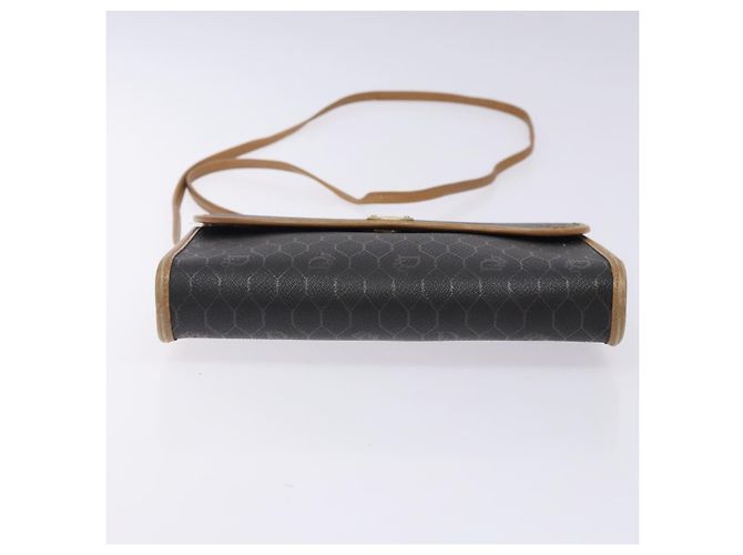 Christian Dior Honeycomb Canvas Shoulder Bag PVC Black Gold Auth 133279 Golden - view 5