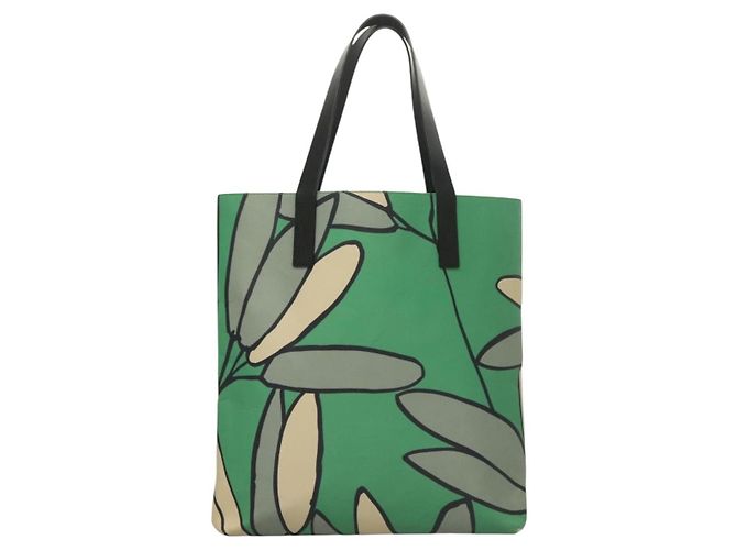 MARNI Tote Bag aus Leder Grün Authentisch 133065 - Ansicht 13