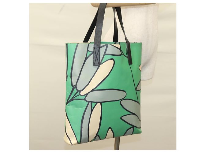MARNI Tote Bag aus Leder Grün Authentisch 133065 - Ansicht 19