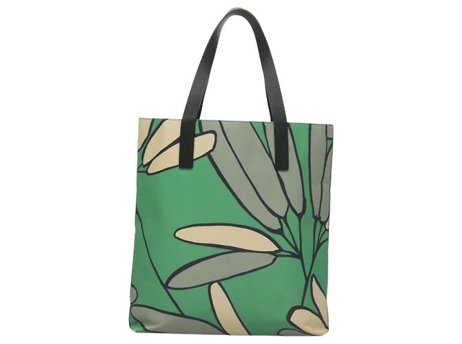 MARNI Tote Bag aus Leder Grün Authentisch 133065 - Ansicht 2