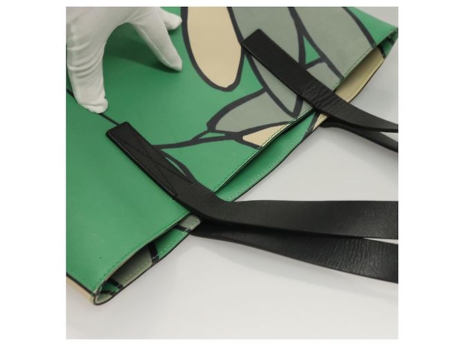 MARNI Tote Bag aus Leder Grün Authentisch 133065 - Ansicht 6