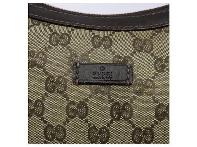 Borsa a Spalla GG Canvas Gucci Beige Oro 181092 Auth 134763 - vista 19