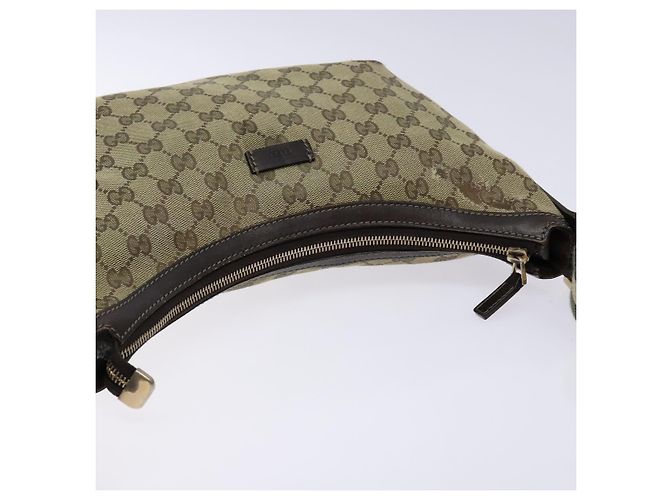 Borsa a Spalla GG Canvas Gucci Beige Oro 181092 Auth 134763 - vista 6