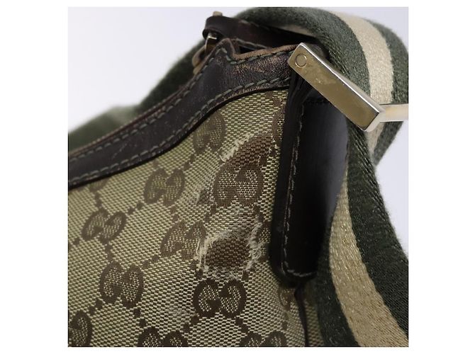 Borsa a Spalla GG Canvas Gucci Beige Oro 181092 Auth 134763 - vista 9