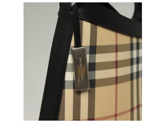 Borsa a spalla Burberry Nova Check PVC Beige Argento Auth ep10120 - vista 10