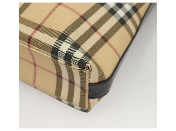 Borsa a spalla Burberry Nova Check PVC Beige Argento Auth ep10120 - vista 15