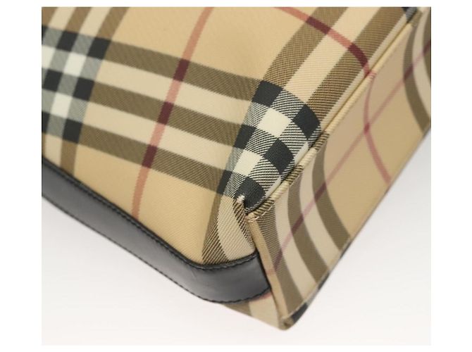 Borsa a spalla Burberry Nova Check PVC Beige Argento Auth ep10120 - vista 16