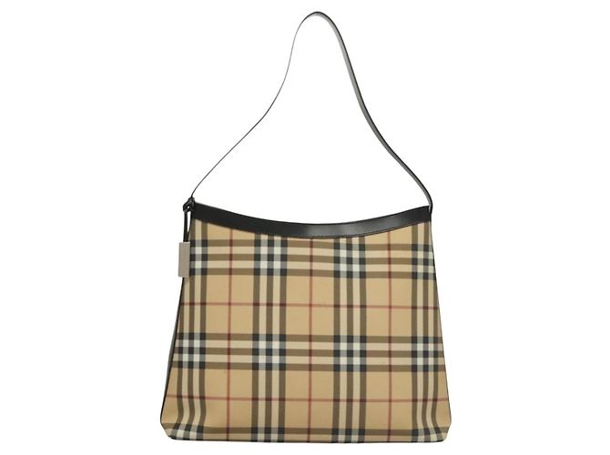 Borsa a spalla Burberry Nova Check PVC Beige Argento Auth ep10120 - vista 2